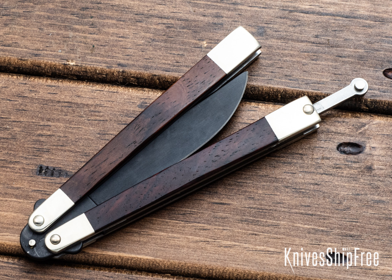Bear & Son Cutlery: CB17 Bear Butterfly - Cocobolo - Black Clip Point - 440 Stainless